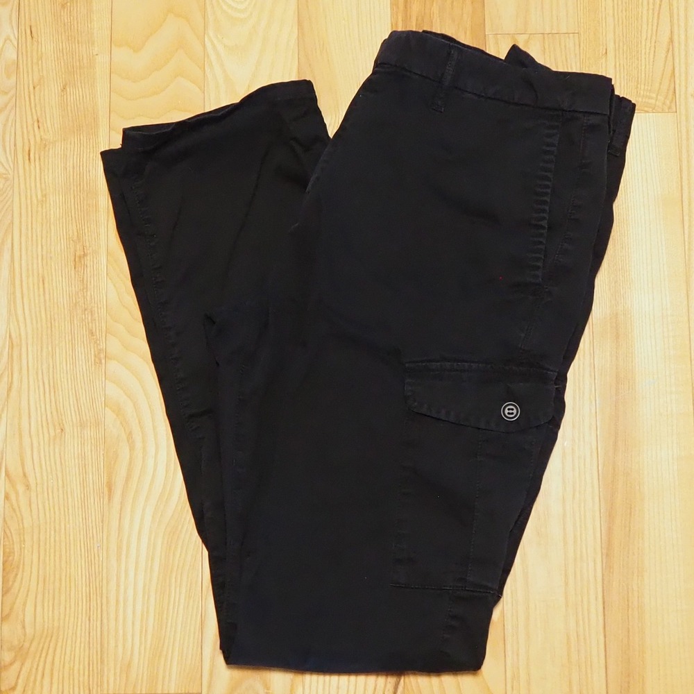 John Varvatos USA Men's Cargo Black Chino Pants Sz 33 x 30 Slim Straight